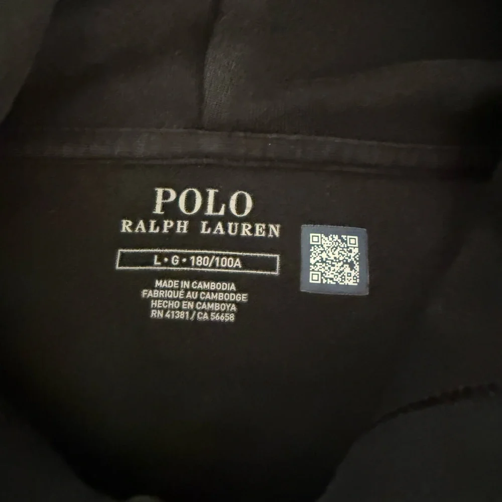 Polo by Ralph Lauren Black Zip-Up Hoodie with White Pony